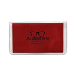 IMPRINTED Red Premium Microfiber Cloth-In-Case (100 per box / Minimum order - 5 boxes) 